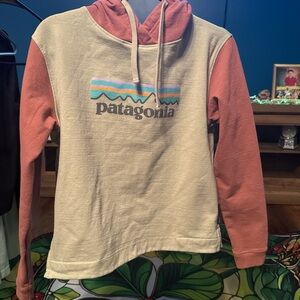 Patagonia Women's Two-Tone Hoodie  - Cream and Pink